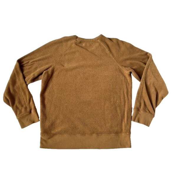 Outerknown Mens L Pullover Terry Cloth Burnt Yellow Sweatshirt High Tide Mustard - Picture 5 of 6